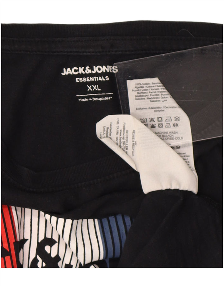 Tricou grafic Jack & Jones pentru bărbați Top 2XL bumbac negru