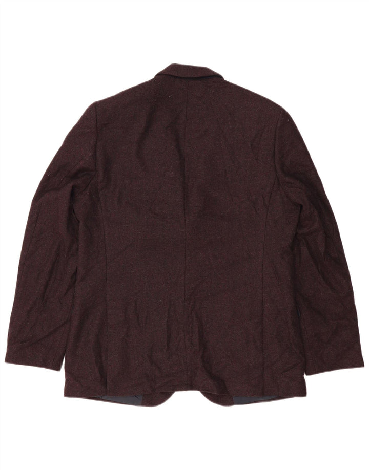 Jachetă pentru bărbați Marks & Spencer, cu 2 nasturi, UK 44 2XL Lână burgundă