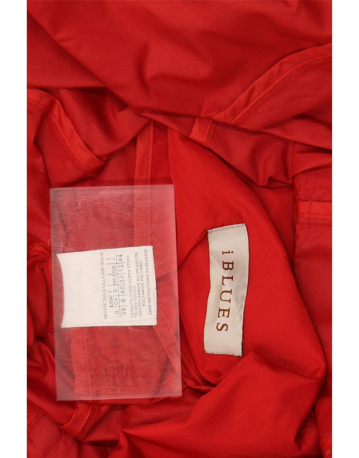 I BLUES Womens Pea Coat UK 12 Medium  Red Polyamide