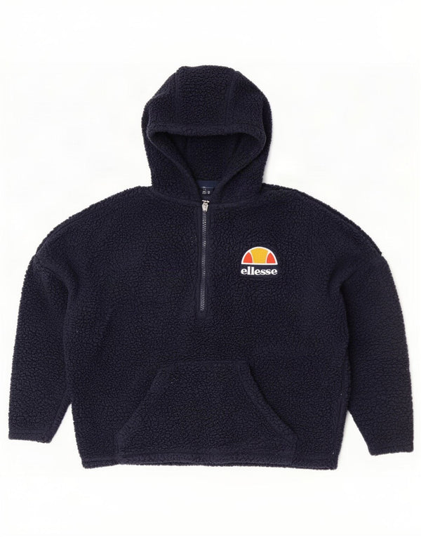 Pulover supradimensionat din fleece cu glugă pentru femei Ellesse UK 8 Mic, bleumarin