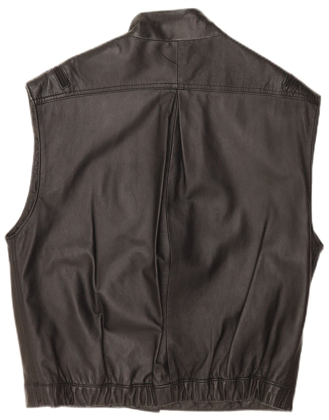 Gilet din piele vintage pentru femei, cu tăiere largă, EU 38, negru mediu