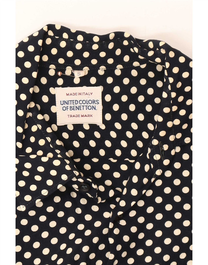 Cămașă Benetton pentru bărbați, cu buline mici, bleumarin