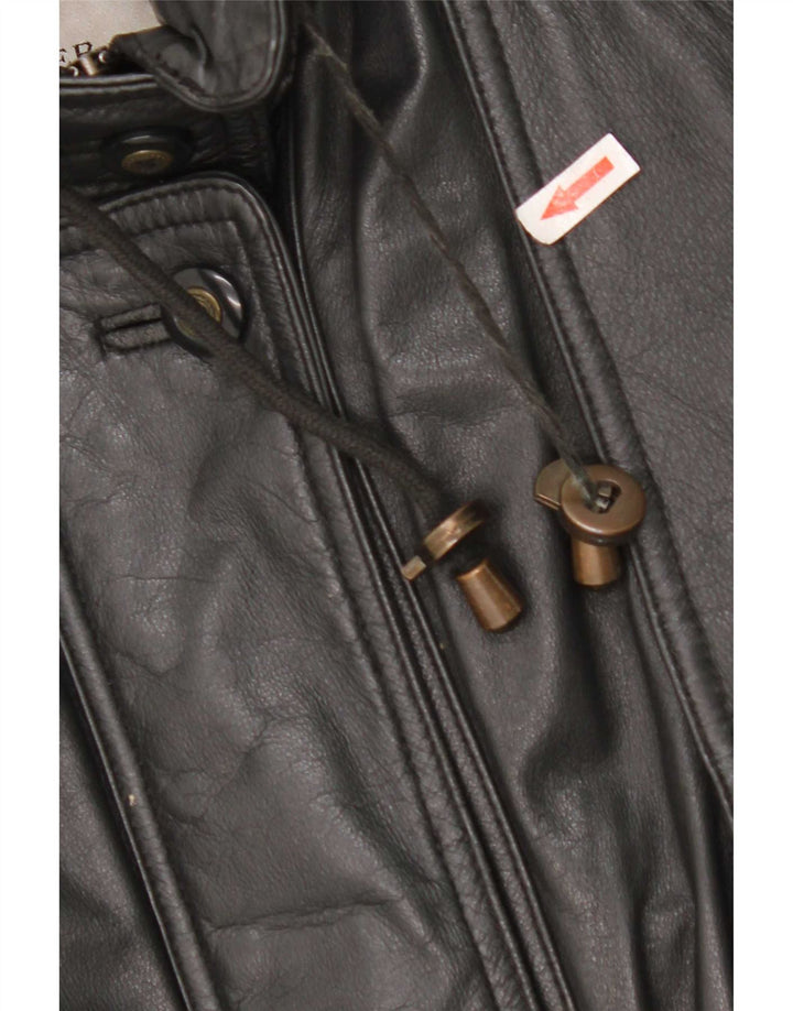 Palton de piele supradimensionat pentru femei Yorn EU 40 Medium Black