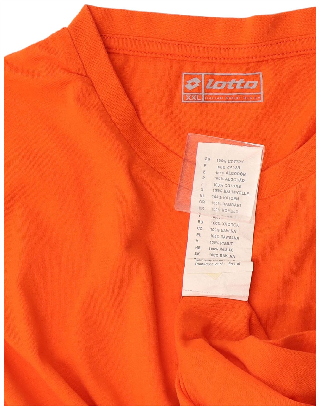 Tricou Bărbați Lotto Top 2XL Bumbac Portocaliu