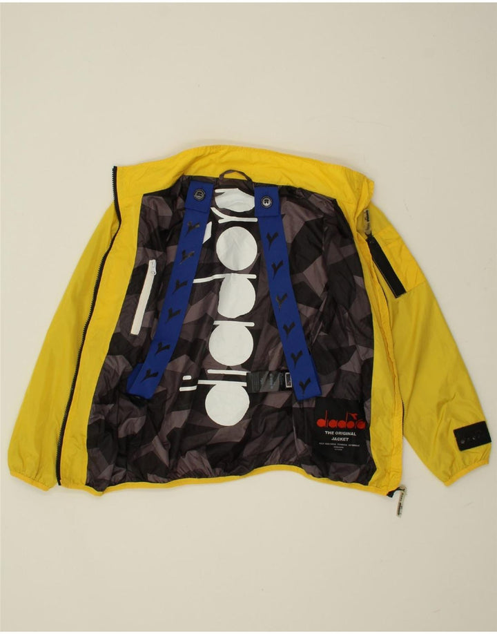 DIADORA Boys Rain Jacket 7-8 Years Large Yellow Nylon Vintage Diadora and Second-Hand Diadora from Messina Hembry 