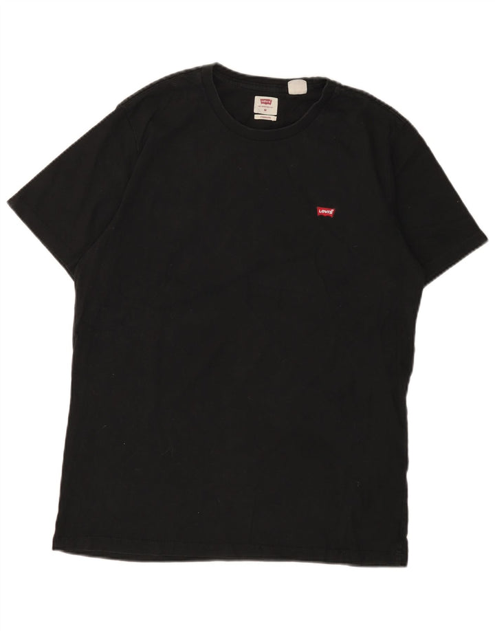 Tricou LEVI'S pentru bărbați, cu ajustare standard, top mediu din bumbac negru