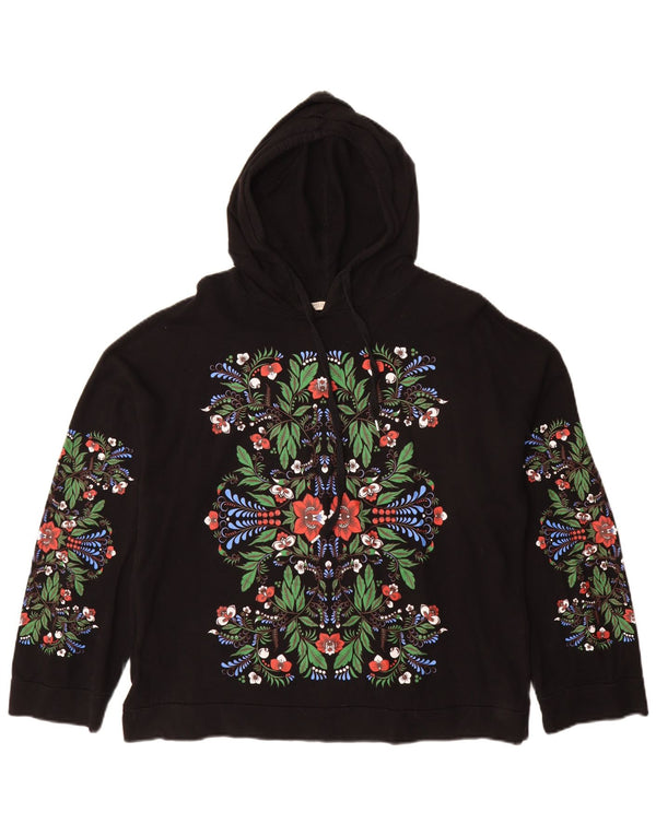 Pulover supradimensionat pentru femei Trafaluc Zara UK 10 Mic Negru Floral