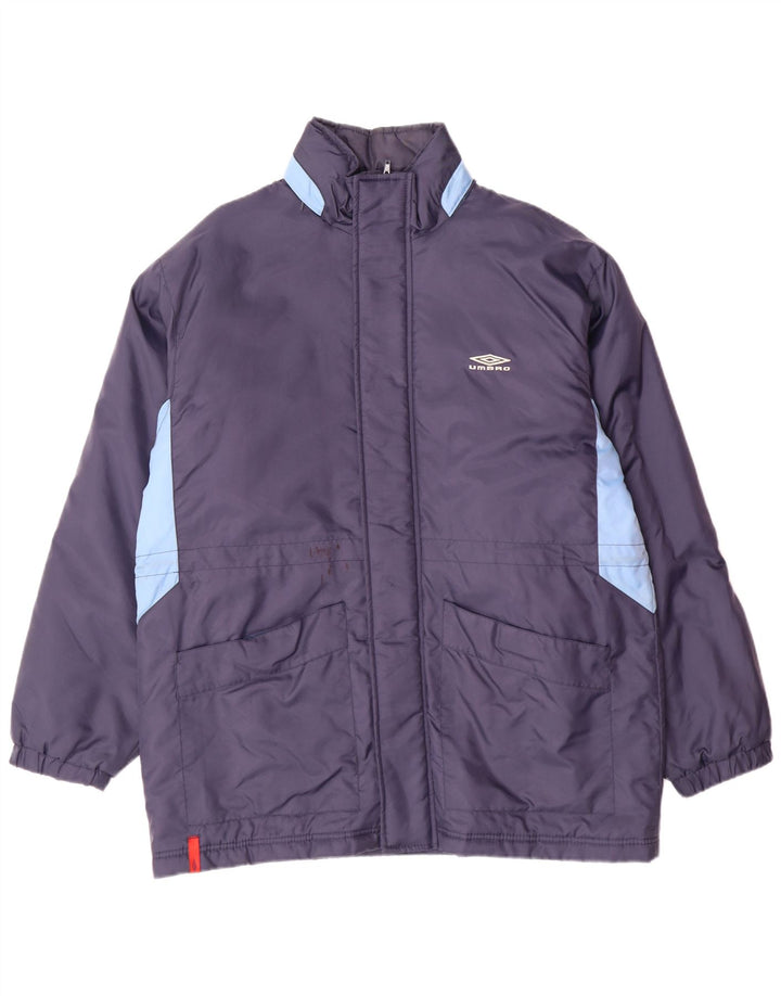 UMBRO Palton căptușit cu glugă pentru bărbați UK 38 Mediu Navy Blue Marine Colorblock