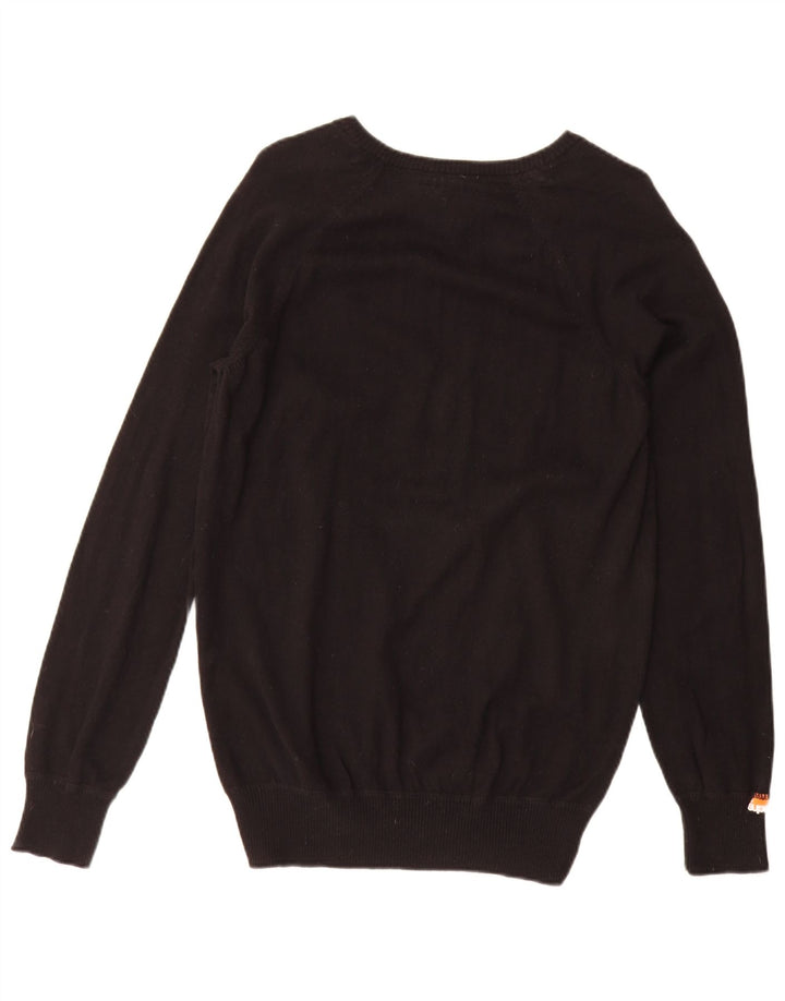 Pulover cu decolteu în V Superdry pentru bărbați, bumbac negru mare