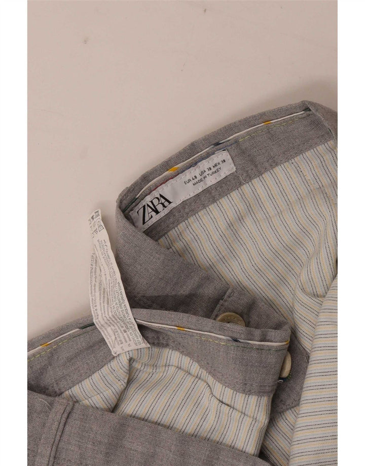 Pantaloni chino slim pentru bărbați Zara EU 48 XL W38 L29 Gri Poliester
