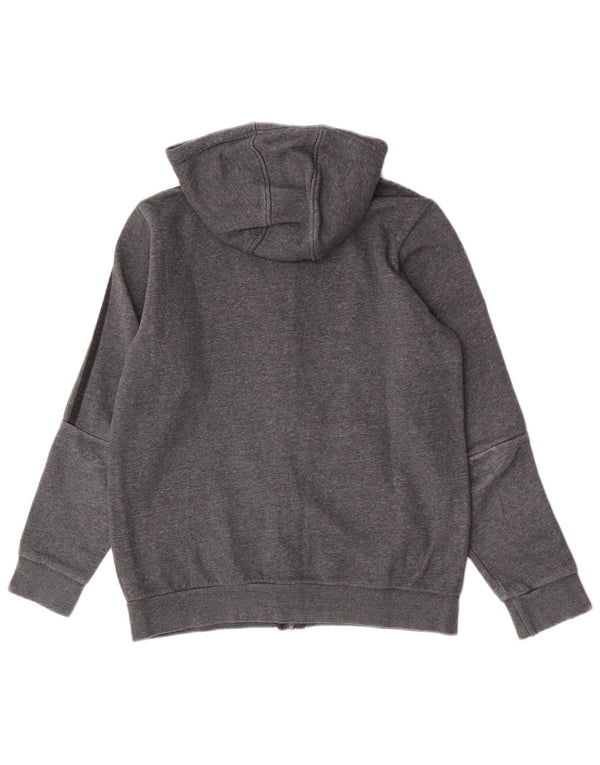 Pulover cu capota cu fermoar Adidas pentru băieți 13-14 ani, bumbac cu pete gri