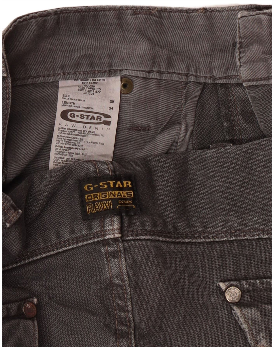 Pantaloni cargo drepti pentru bărbați G-Star W29 L30 bumbac gri