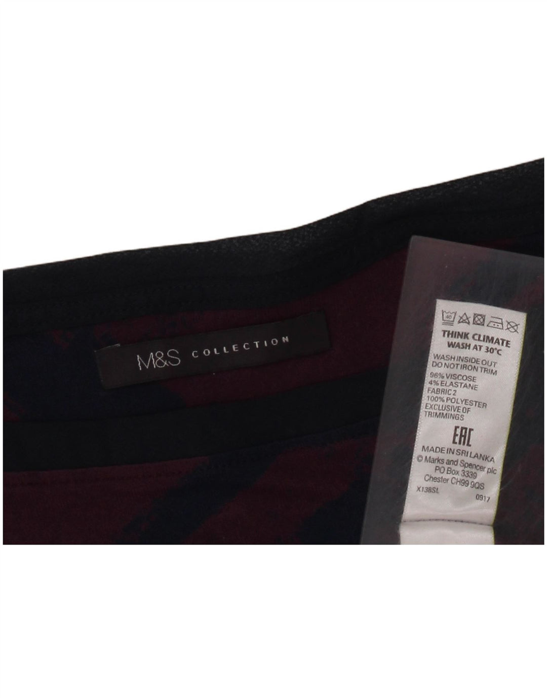 MARKS & SPENCER Top pentru femei cu mâneci 3/4 UK 18 XL Viscoză geometrică violet