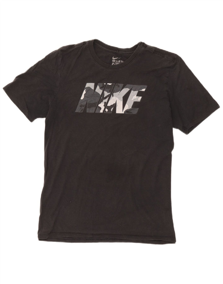 Tricou grafic Nike pentru bărbați, cu croială atletică, top mediu negru
