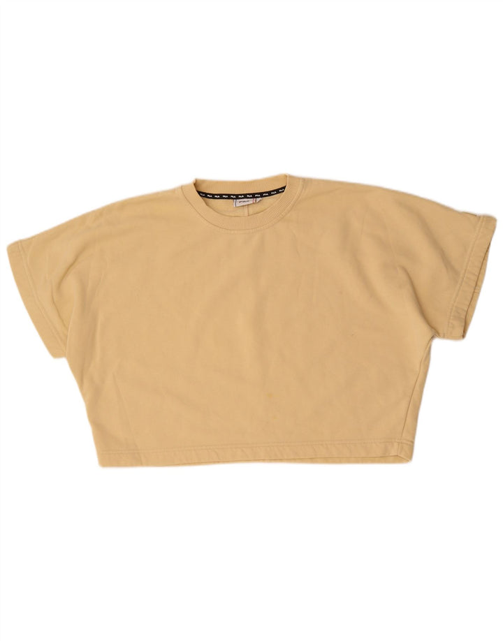 Tricou Crop Oversized Fila pentru femei UK 14 Medium Beige Bumbac