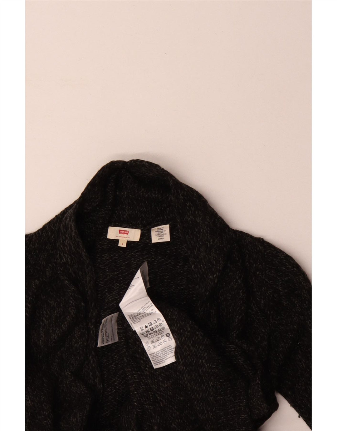 Pulover cardigan supradimensionat pentru femei LEVI'S UK 10 mic gri cu pete acrilice
