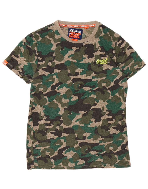 Tricou Superdry pentru bărbați Top mare, verde, camuflaj, bumbac