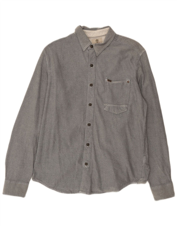 Cămașă pentru bărbați Timberland Slim Fit, bumbac gri mediu