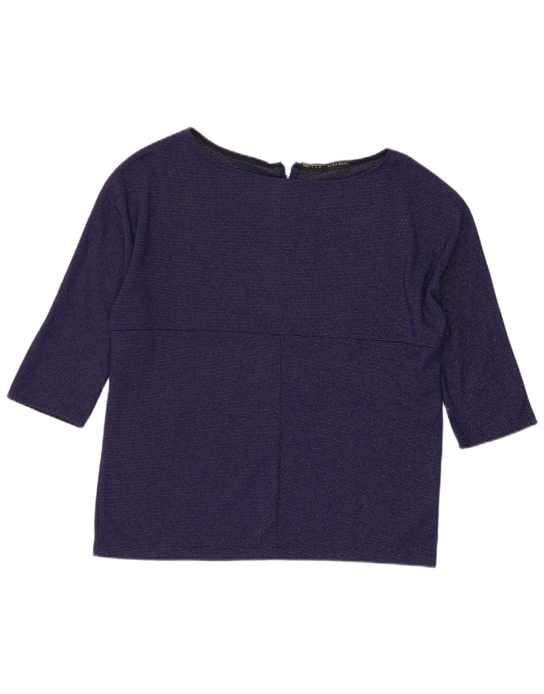 Top pentru femei Zara cu mâneci 3/4 UK 16 mare, bleumarin, poliester