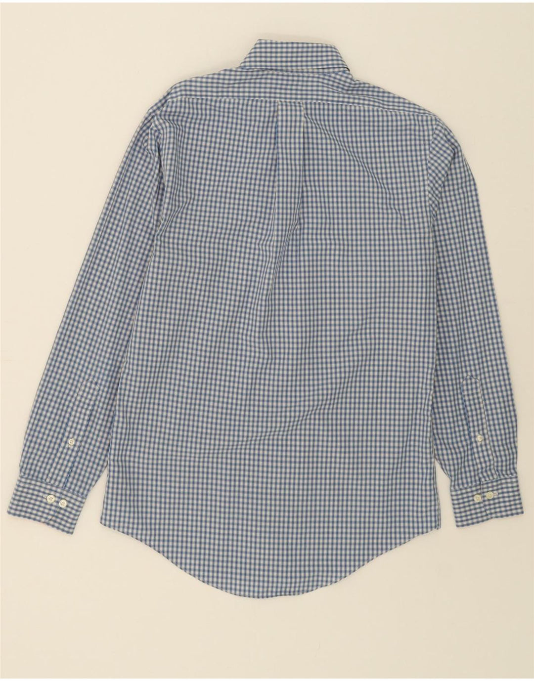 BROOKS BROTHERS Mens Shirt Small Blue Check Cotton Vintage Brooks Brothers and Second-Hand Brooks Brothers from Messina Hembry 