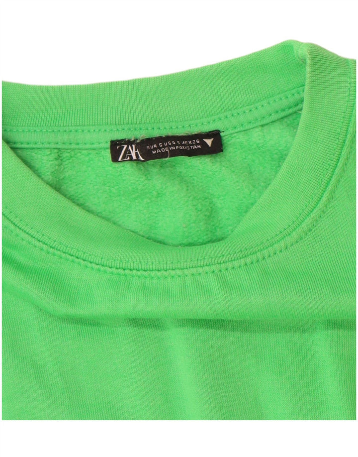 Pulover de hanorac pentru femei Zara UK 10 Poliester verde mic