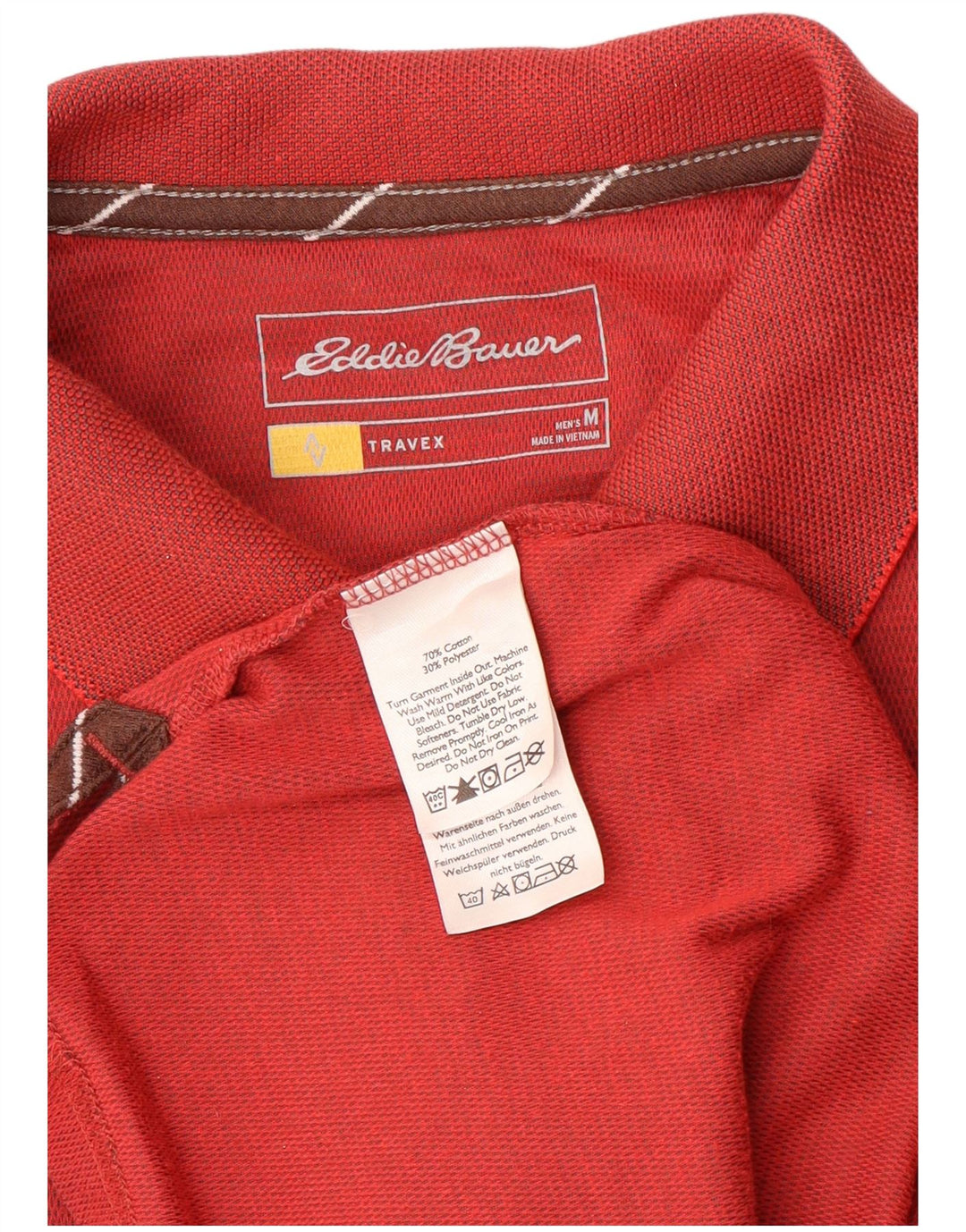 Cămașă polo Eddie Bauer pentru bărbați, bumbac roșu mediu