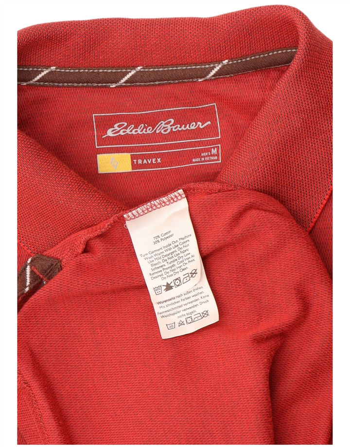 Cămașă polo Eddie Bauer pentru bărbați, bumbac roșu mediu