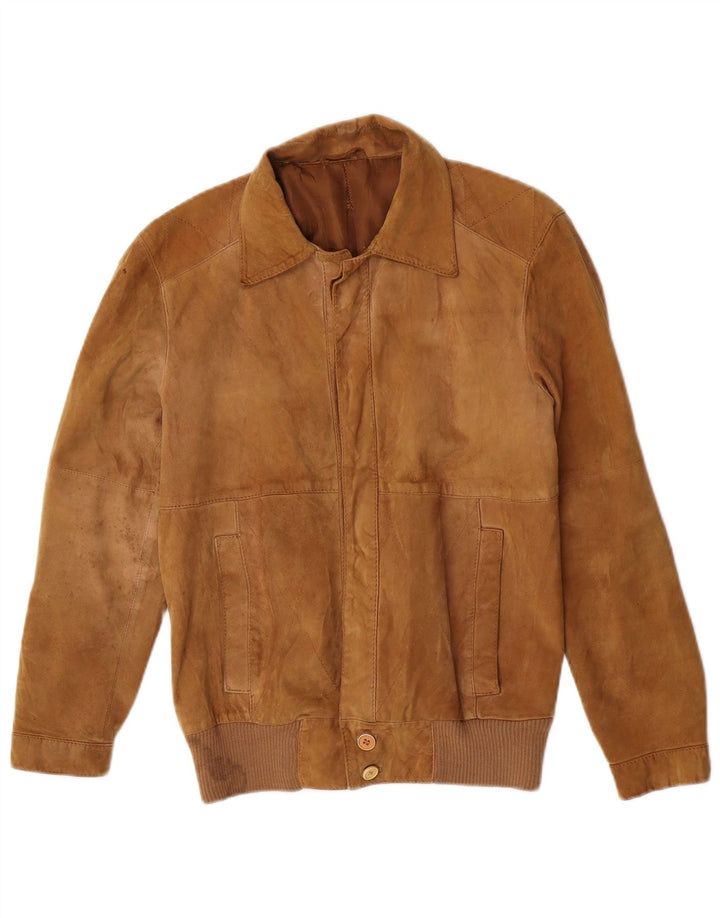 Geaca Bomber din piele intoarsa pentru barbati vintage IT 44 XS maro