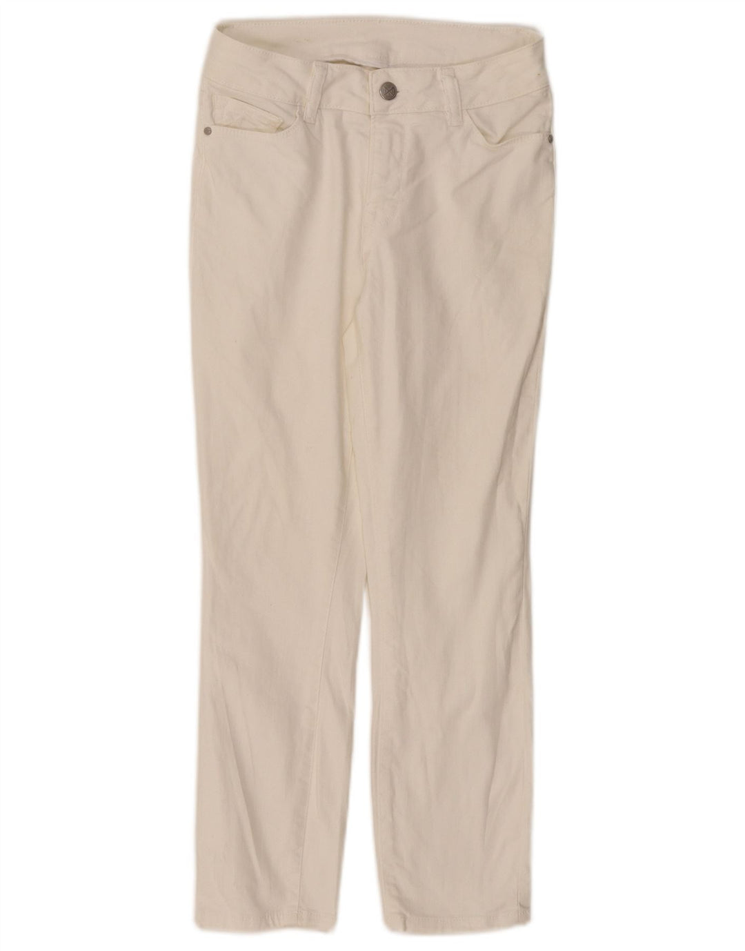 CREW CLOTHING Blugi tăiați pentru femei cu talie joasă UK 8 Mici L26 L23 Alb