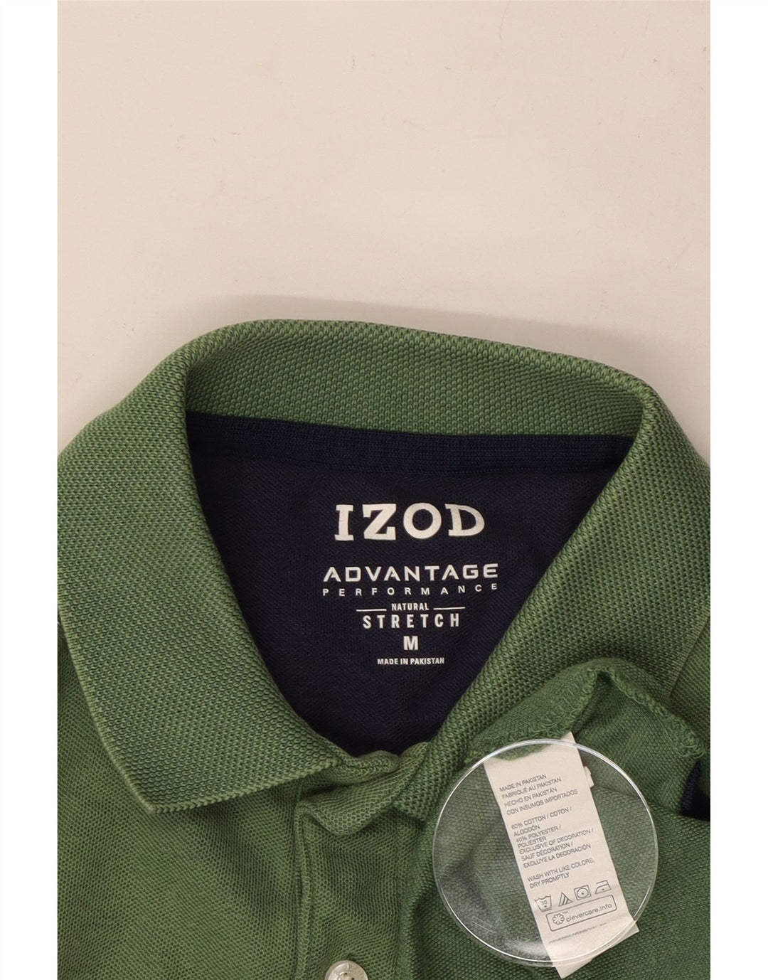 Tricou polo IZOD pentru bărbați, bumbac color bloc verde mediu