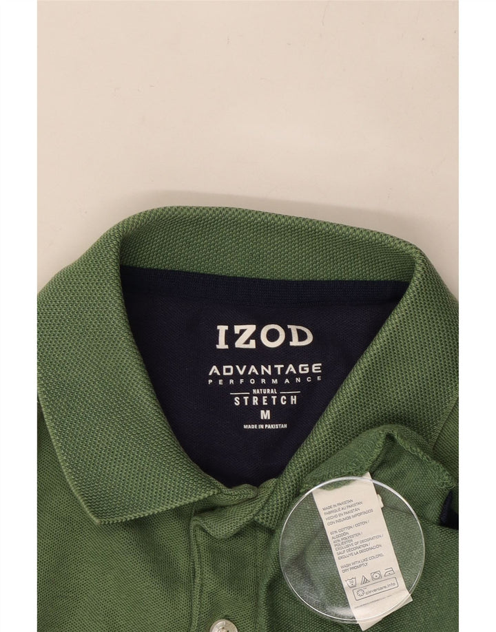 Tricou polo IZOD pentru bărbați, bumbac color bloc verde mediu