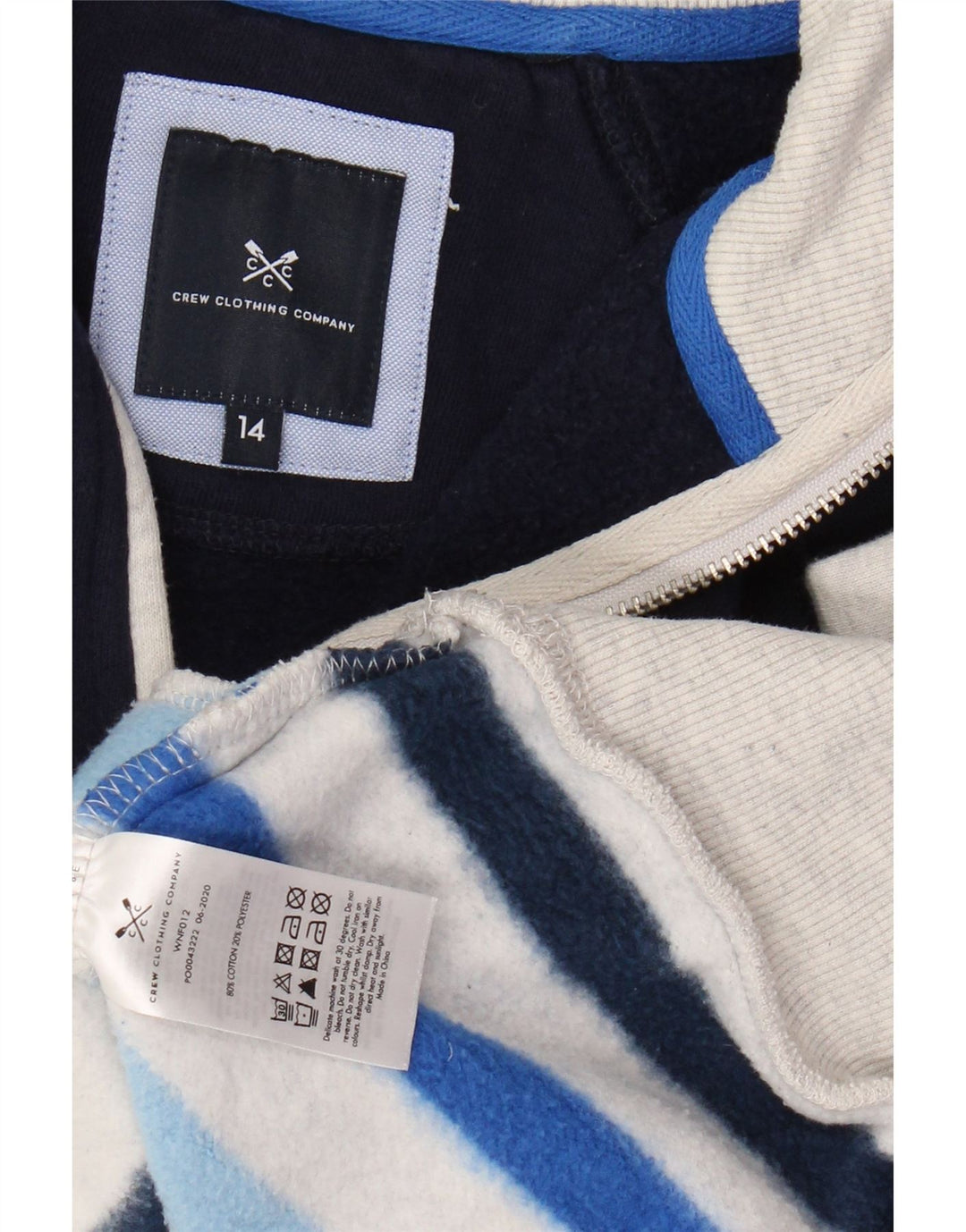 CREW CLOTHING Hanorac pentru femei Pulover UK 14 mare, multicolore, cu dungi