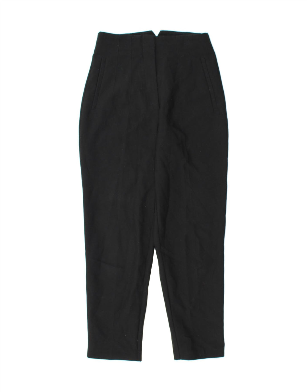 ZARA Womens Tapered Chino Trousers Small W26 L27 Black Polyester Vintage Zara and Second-Hand Zara from Messina Hembry 