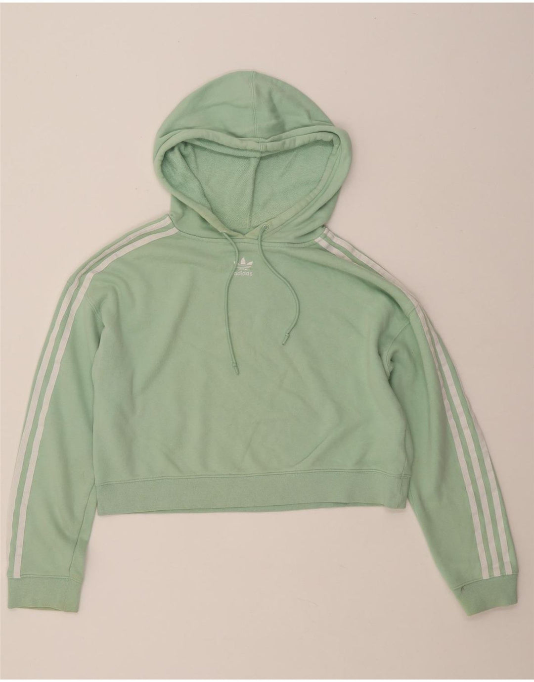 Jumper ADIDAS pentru femei, supradimensionat, cu glugă, UK 8, bumbac verde mic