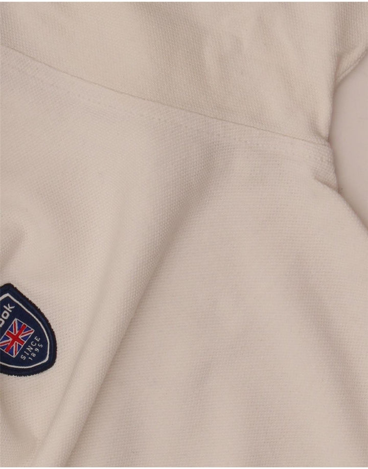 Tricou polo Reebok pentru bărbați, mare, alb, din bumbac