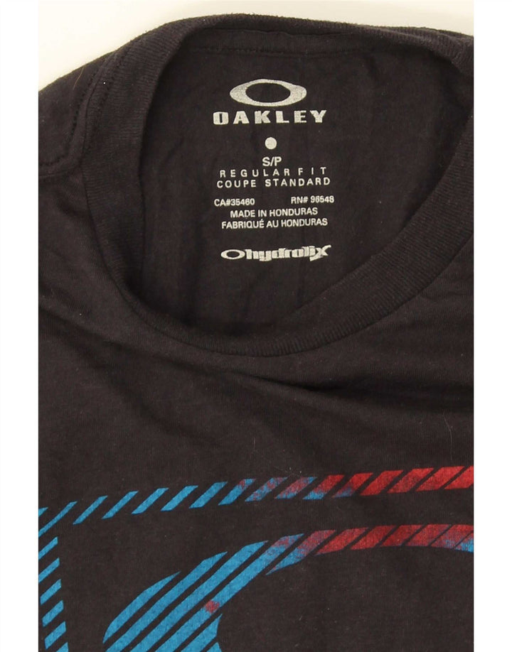 Tricou cu grafică Oakley pentru bărbați, cu croială normală, top mic negru