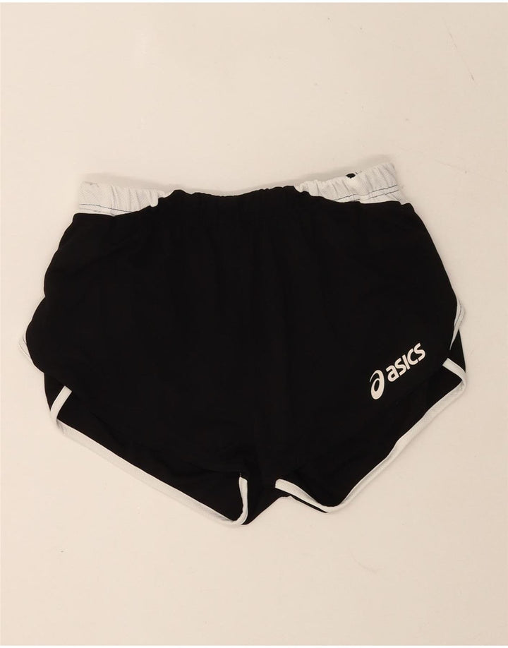 Pantaloni scurti sport grafic Asics pentru femei UK 12 Medium Black Colorblock Poliester