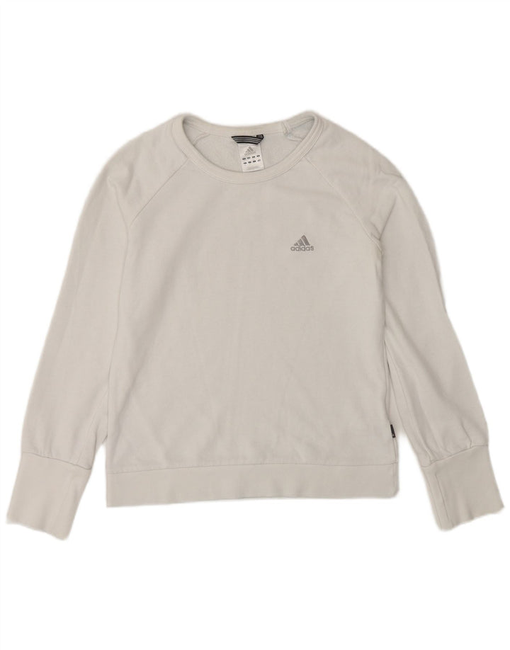 Pulover adidas pentru femei UK 12 bumbac alb mediu