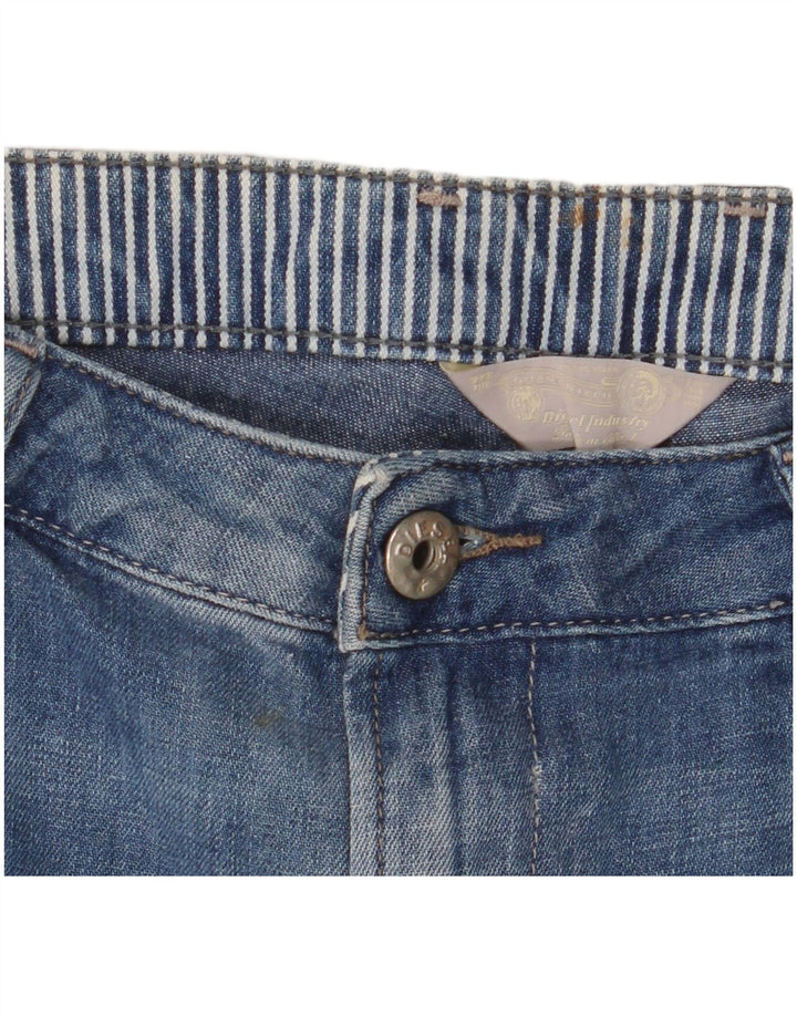 Pantaloni scurți din denim pentru femei Diesel W28, bumbac albastru mediu