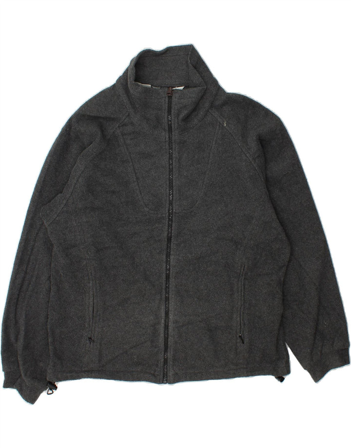 COLUMBIA Womens Oversized Fleece Jacket UK 14 Medium Grey Vintage Columbia and Second-Hand Columbia from Messina Hembry 