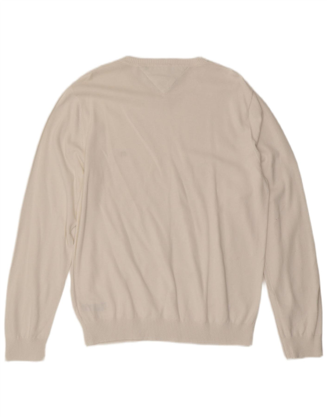 Pulover pentru bărbați Tommy Hilfiger, cu decolteu în V, XL, bumbac alb, clasic