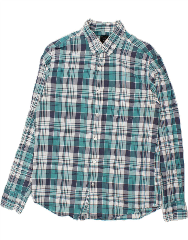 J. CREW Mens Shirt Medium Turquoise Check Cotton Vintage J. Crew and Second-Hand J. Crew from Messina Hembry 
