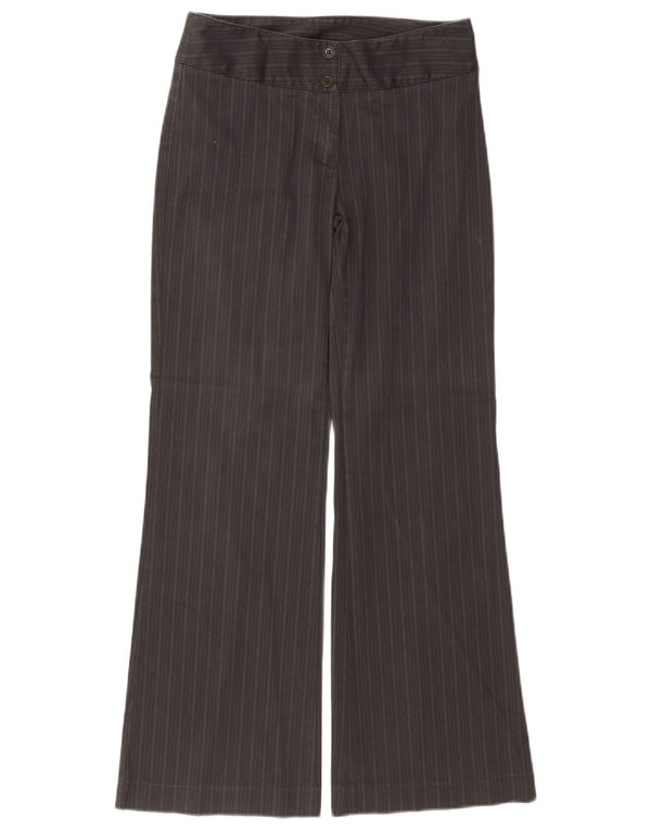 BENETTON Pantaloni casual Flare pentru femei IT 40 Small W26 L29 Gri Pinstripe