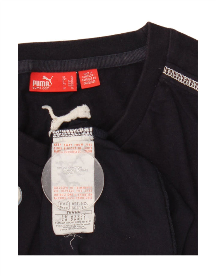 Tricou cu mânecă lungă Puma pentru bărbați, albastru bleumarin, bumbac