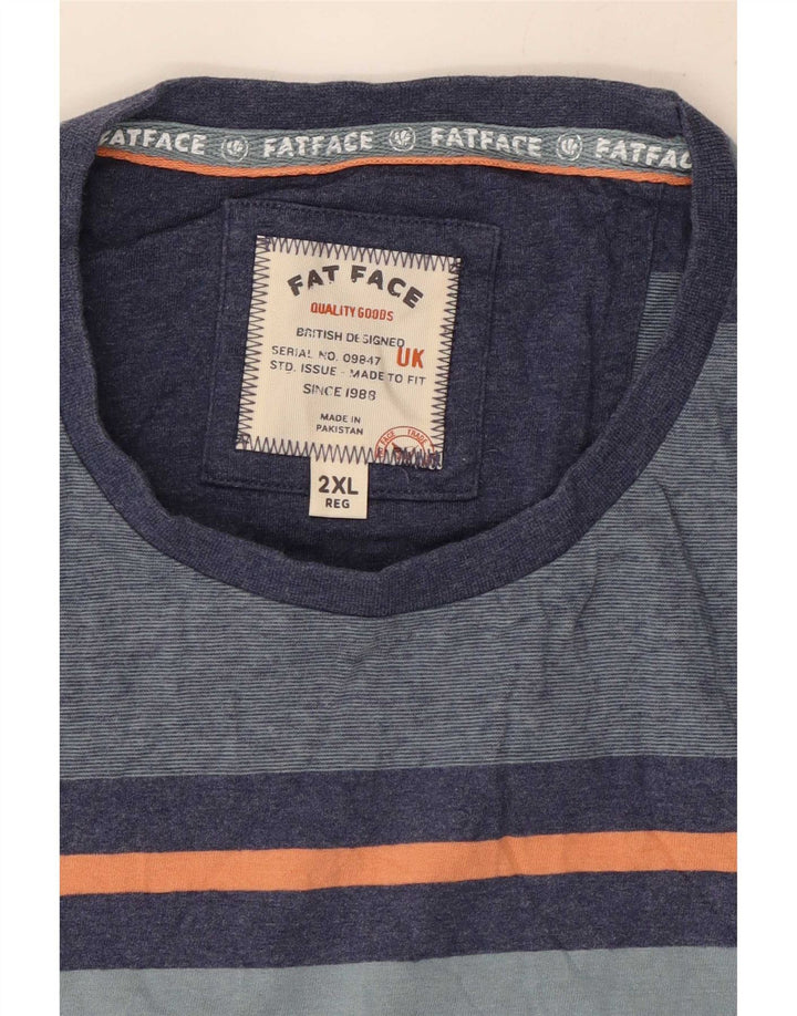 Fat Face Bărbați Tricou Top 2XL Blue Dungate