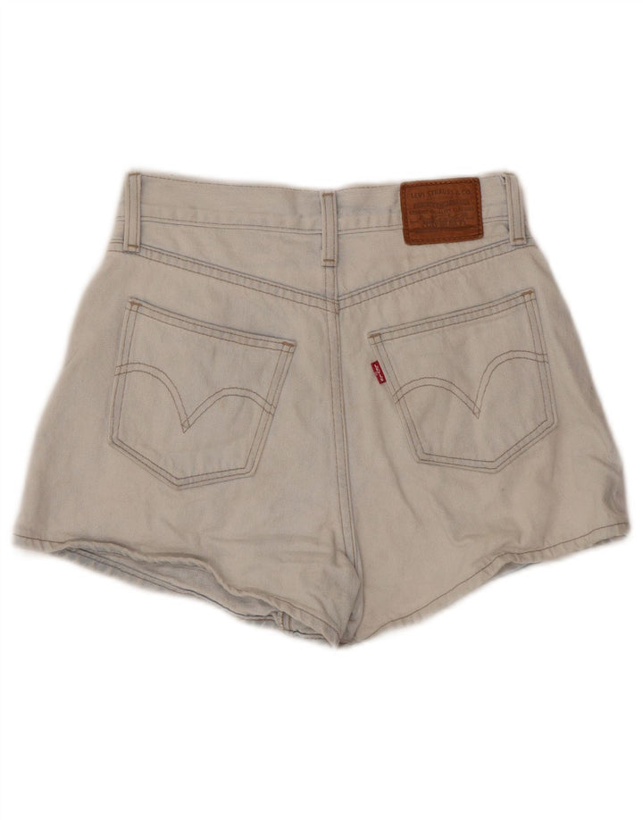 Pantaloni scurți din denim cu talie înaltă LEVI'S W25 XS bumbac albastru