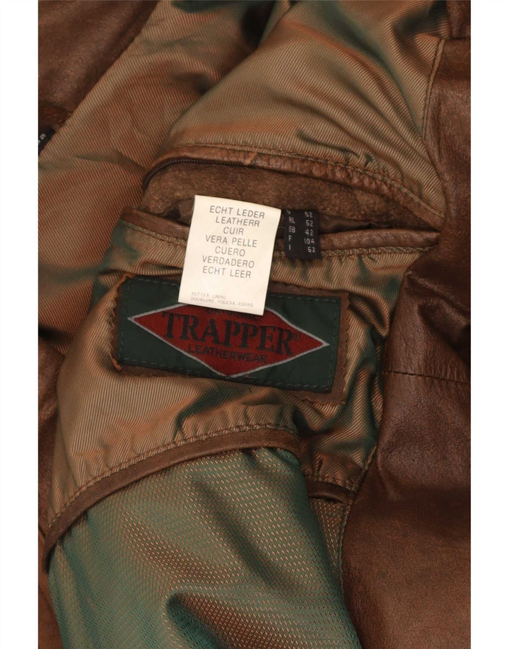 Jachetă de piele pentru bărbați Trapper UK 42 XL maro