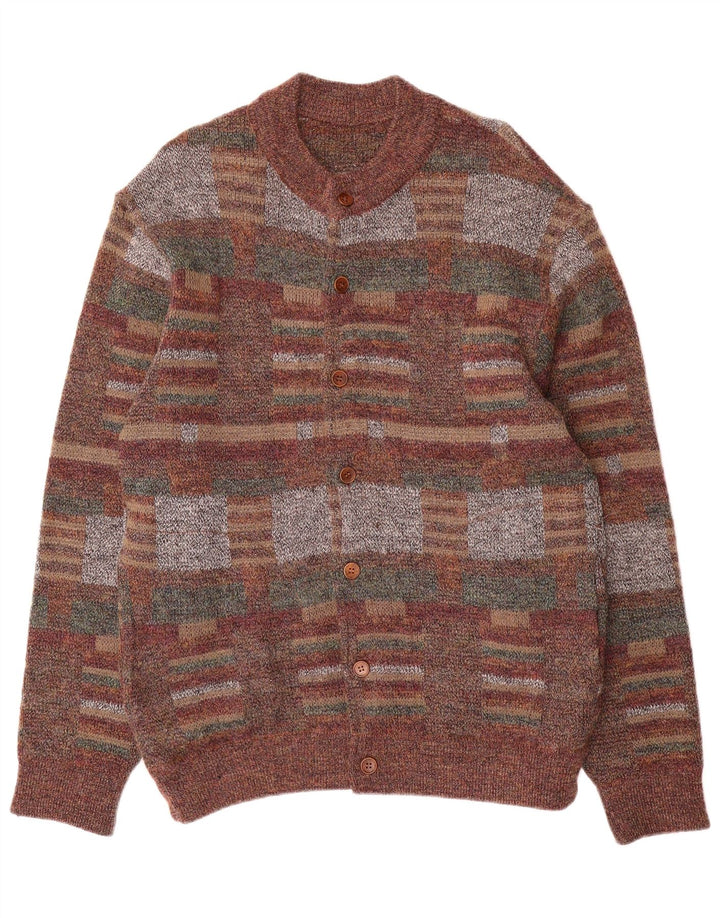 Pulover Cardigan Vintage Bărbați Mediu Multicolor Geometric
