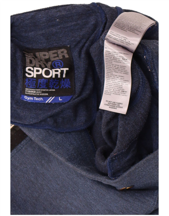 Pantaloni scurți sport grafic Superdry pentru bărbați, mari, bleumarin, poliester color bloc
