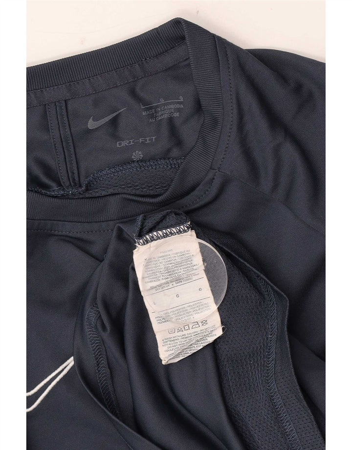 Tricou pentru bărbați Nike Dri Fit Top mare, albastru bleumarin, poliester color bloc